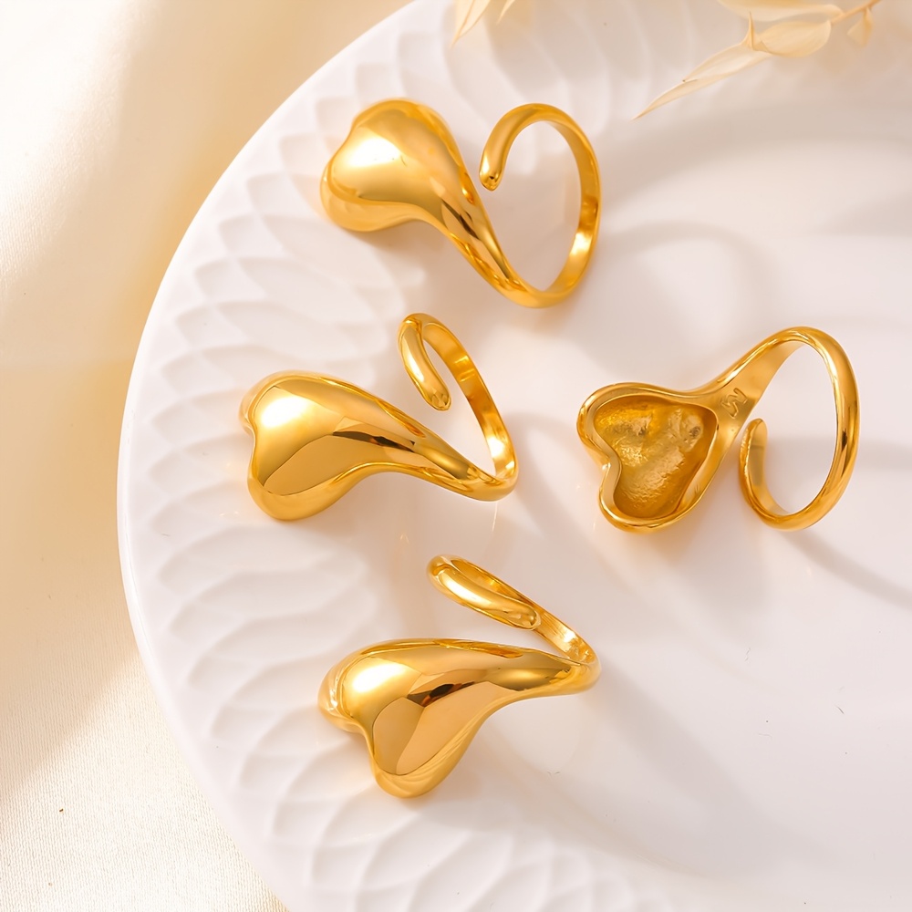 Stainless Steel Love Entwined Open Ring, Elegant Gift